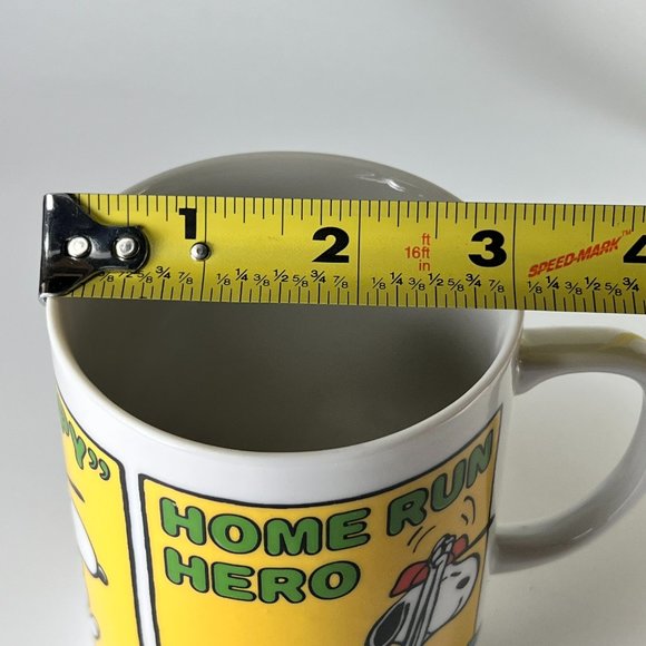 Vtg Peanuts Snoopy Coffee Cup Mug Multicolor Home Run Hero Baseball Ceramic - Picture 11 of 11